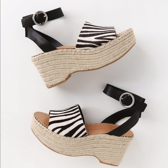 Lulus x DV Lesly Zebra Calf Hair Espadrilles - Picture 1 of 7